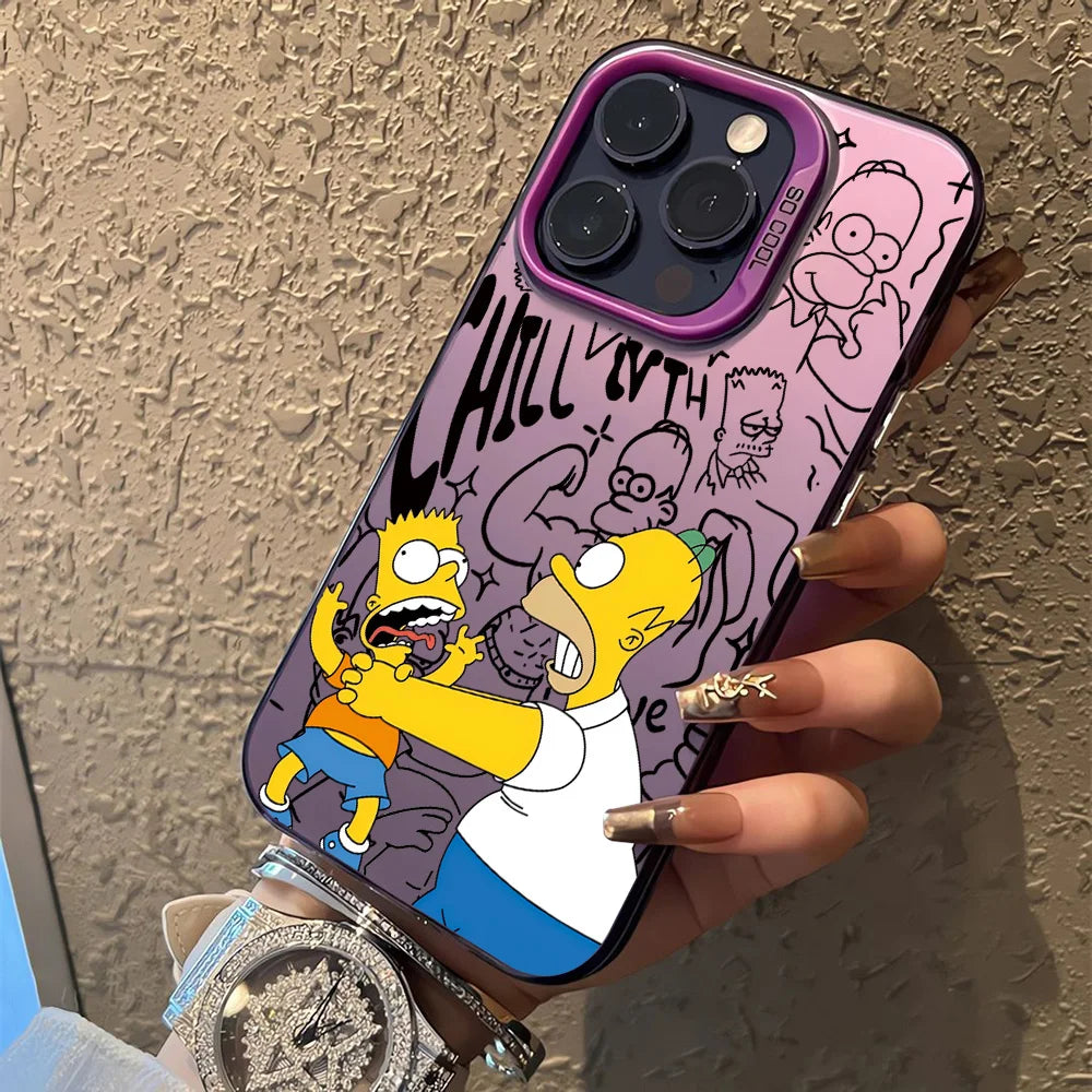 Homer & Bart Cartoon iPhone Case